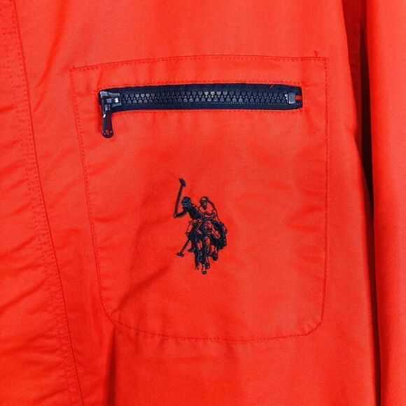 US Polo Assn  Red Lined Zip-Up All-Weather Windbreaker Jacket Sz L‎ - Picture 5 of 13